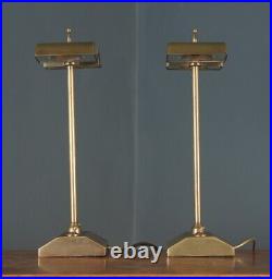 Vintage English Pair of Art Deco Besselink & Jones Brass Desk Lamps