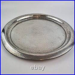 Vintage English Pewter Liberty & Co. Charger Tray 01213 Hammered Decor 35.2cm