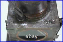Vintage English Railway Paraffin Lamp Welch Patent 6414