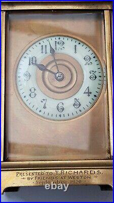 Vintage-English Repeater Carriage Clock With Lever Escapement-GWO With Key-c1920