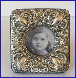 Vintage English Repousse Sterling Silver Keyford Frames Picture Frame Hallmark