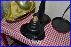 Vintage English Salter Black Beam Scales 8 Weights 4 Brass 4 Cast Iron