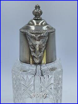 Vintage English Silver Cut Crystal Silver Plate jug jar antique