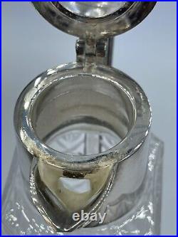 Vintage English Silver Cut Crystal Silver Plate jug jar antique