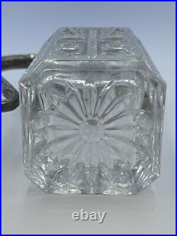 Vintage English Silver Cut Crystal Silver Plate jug jar antique