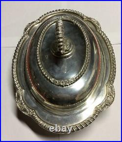 Vintage English Silver MFG. Corp Divided Serving Dish With Cover Made In U. S. A