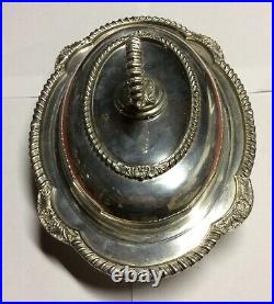 Vintage English Silver MFG. Corp Divided Serving Dish With Cover Made In U. S. A