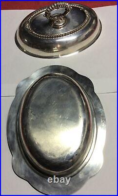 Vintage English Silver MFG. Corp Divided Serving Dish With Cover Made In U. S. A