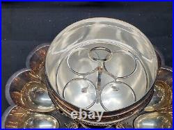 Vintage English Silver Plate EGG CODDLER, Poacher with 12 Spot Serving Tray