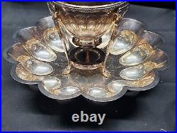 Vintage English Silver Plate EGG CODDLER, Poacher with 12 Spot Serving Tray