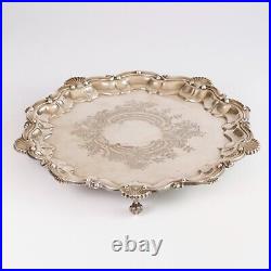 Vintage English Silver Plate Footed Tray Cheltenham & Co Rococo Style England