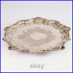 Vintage English Silver Plate Footed Tray Cheltenham & Co Rococo Style England