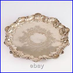 Vintage English Silver Plate Footed Tray Cheltenham & Co Rococo Style England