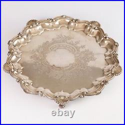 Vintage English Silver Plate Footed Tray Cheltenham & Co Rococo Style England