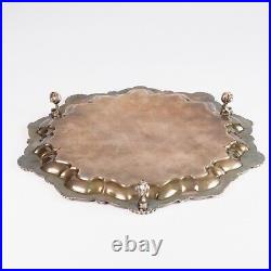 Vintage English Silver Plate Footed Tray Cheltenham & Co Rococo Style England