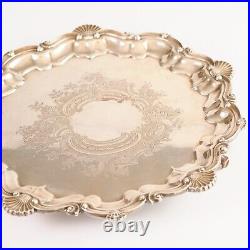 Vintage English Silver Plate Footed Tray Cheltenham & Co Rococo Style England