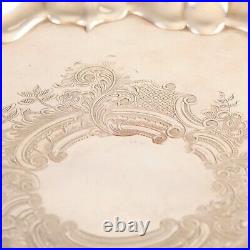 Vintage English Silver Plate Footed Tray Cheltenham & Co Rococo Style England