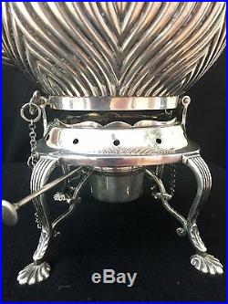 Vintage English Silver Tea Kettle with stand and burner by James Deakin & Sons
