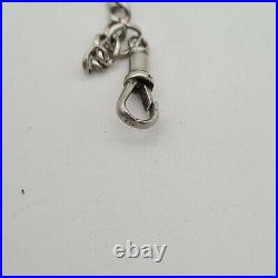 Vintage English Sterling Silver Albert Pocket Watch Chain & Fob