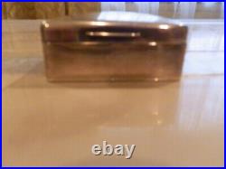 Vintage English Sterling Silver Cigarette Case Box Wood Lined 1929