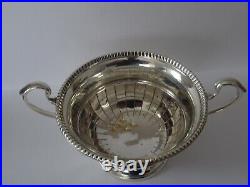 Vintage English Sterling Silver Cream Jug & Sugar Bowl, Hallmarked Birmingham