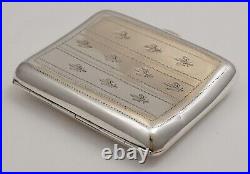 Vintage English Sterling Silver Gilt Cigarette Case, B'Ham 1923, 85mm, 83g