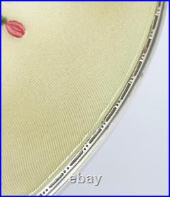 Vintage English Sterling Silver Guilloche Enamel Hand Mirror Birmingham 1960