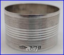 Vintage English Sterling Silver Napkin Ring FT initials engraving, dated 1945