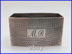 Vintage English Sterling Silver Napkin Ring MD initials engraving, dated 1948