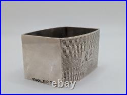 Vintage English Sterling Silver Napkin Ring MD initials engraving, dated 1948 Vintage English Sterling Silver Napkin Ring MD initials engraving, dated 1948