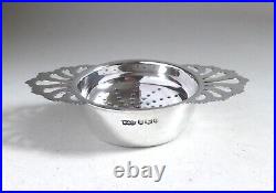 Vintage English Sterling Silver Tea Strainer & Bowl. Roberts & Dore 1938