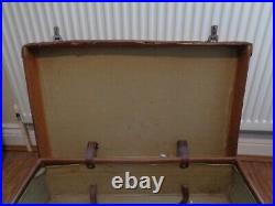 Vintage English Tan Leather Suitcase Travelling Case Smith Englefield