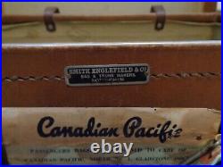 Vintage English Tan Leather Suitcase Travelling Case Smith Englefield