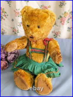 Vintage English Teddy Bear 30cm, 1960s Antique Bear
