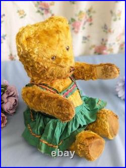 Vintage English Teddy Bear 30cm, 1960s Antique Bear