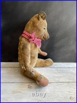 Vintage English Teddy Bear Hump Back Pronounced Nose Swivel Joints Circa 1930