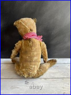 Vintage English Teddy Bear Hump Back Pronounced Nose Swivel Joints Circa 1930