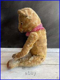 Vintage English Teddy Bear Hump Back Pronounced Nose Swivel Joints Circa 1930