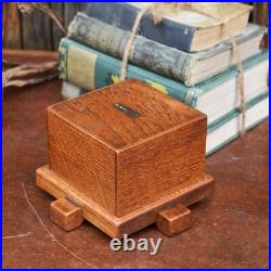 Vintage English W. O Paynter Oak Church Collection Chapel Donation Money Cash Box