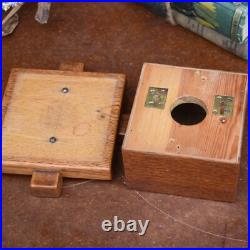 Vintage English W. O Paynter Oak Church Collection Chapel Donation Money Cash Box