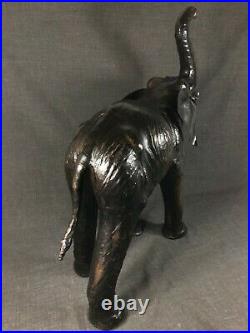 Vintage English XXL LEATHER Animal Sculpture Elephant Mid Century 50s Era Omersa