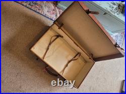 Vintage English travel leather trunk