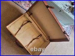 Vintage English travel leather trunk