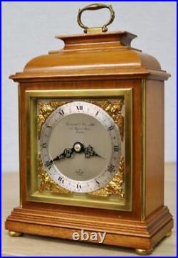 Vintage F. W Elliott 8 Day Solid Mahogany Caddy Top Timepiece Mantel Clock