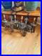 Vintage Forged Iron Wall Lights Old English Period Gothic Handmade Grey 2 Pairs