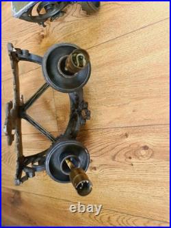 Vintage Forged Iron Wall Lights Old English Period Gothic Handmade Grey 2 Pairs