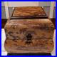Vintage French/English Wooden Box With Chinoiserie Toile Paper Decor. 25x25x23