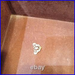 Vintage French/English Wooden Box With Chinoiserie Toile Paper Decor. 25x25x23