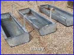 Vintage Galvanise hanging trough garden Planter feed Trough Quality