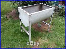 Vintage Galvanised Dairy Wash Sink Flower herb Planter On Legs Water Trough Tank